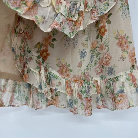 Zara Skirt Floral Print Ruffle Mini Pull On Elastic Blogger Fave - Picture 8 of 12